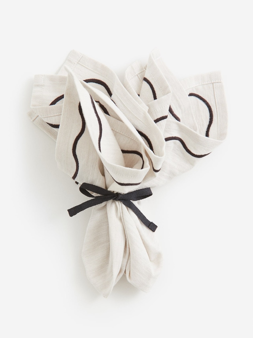 SET OF 2 H&M HOME Cotton Light Beige Napkins - NWT